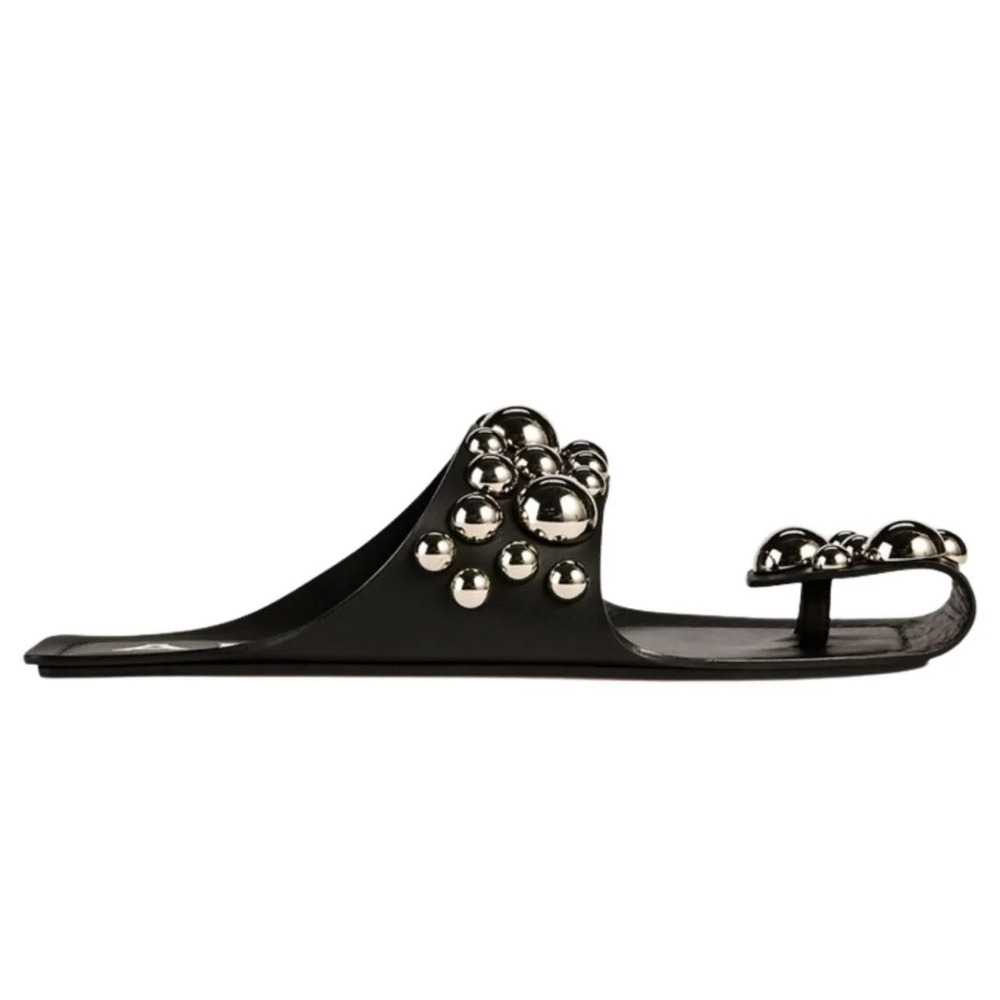 Alaïa - Folded Embellished Leather Sandals - IT 38